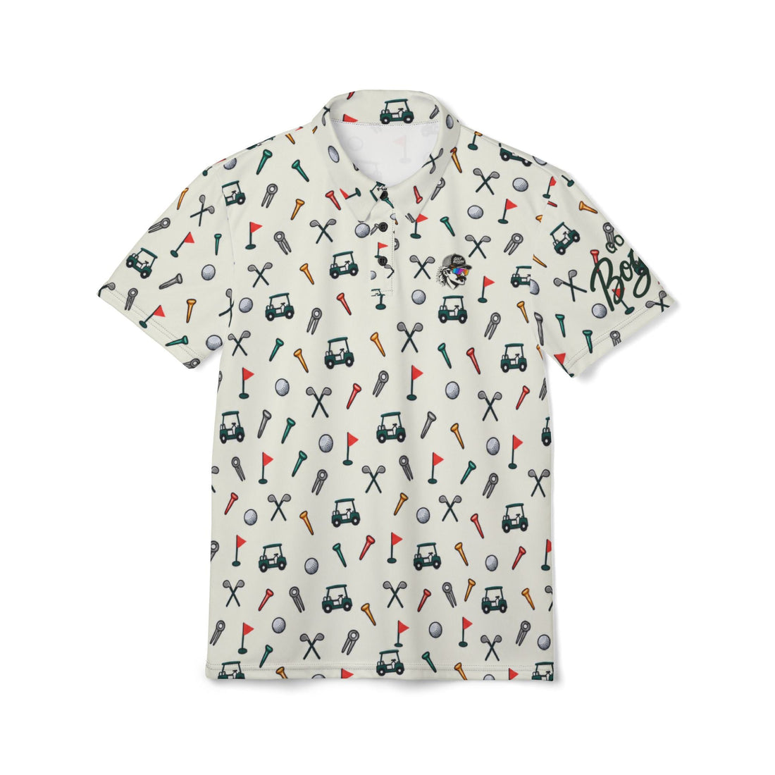 Golf Bogan Caddy Shack tropical print golf polo
