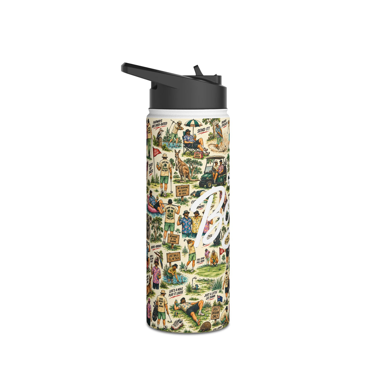 Just Mates Bogan Stainless Steel Water Bottle | Golf Bogan