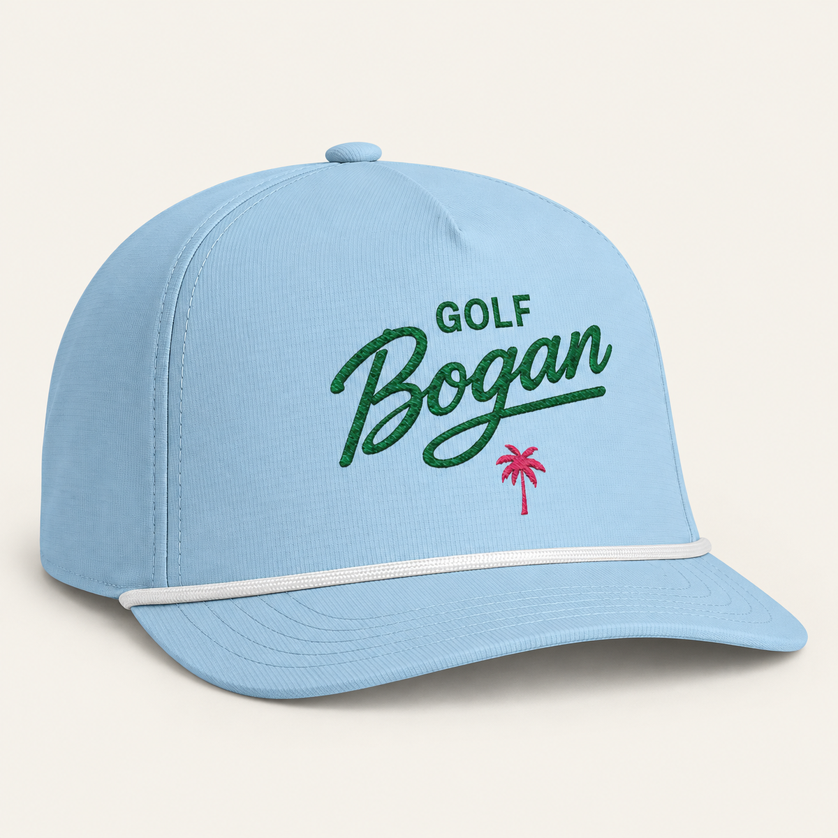 Blue Retro Palm Golf Bogan Hat — product image 2