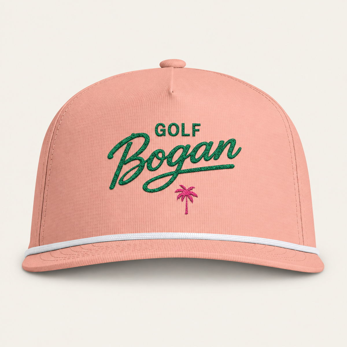 Peach Retro Palm Golf Bogan Hat — product image 1